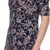 Women's Floral Jersey Short Puff Sleeve Dress
