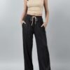 Women's 2024 Lounge Sets 2 Piece Summer Outfits Ribbed Crop Tank Tops Elastic High Waist Wide Leg Pants Matching Set