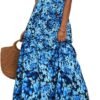 Women's 2024 Short Sleeve Round Neck Casual Summer Flowy Maxi Spring Dresses with Pockets