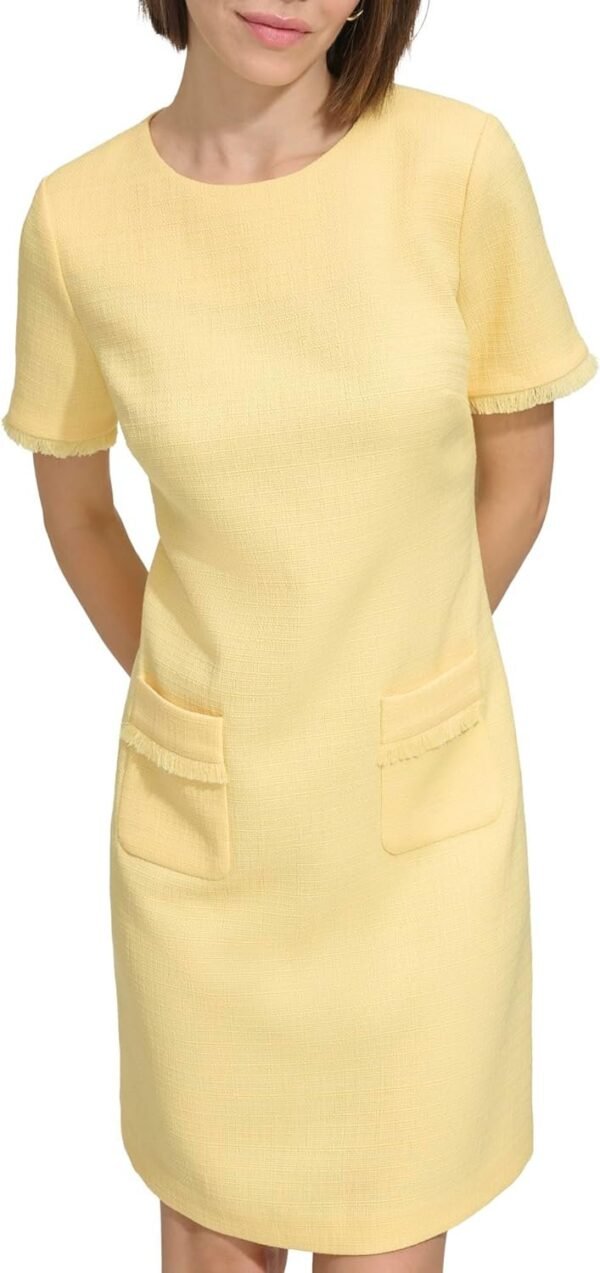 Women's Fringe Detail Hopsack Fabric Dress