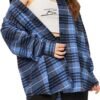 Plaid Flannel Button Down Shirts for Women Oversized Dressy Casual Long Sleeve Tops Blouse