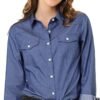 71WIxPP5WDL._AC_SL1500.jpg Women's Button Down Long Sleeve Point Collar Chambray Poplin Shirt