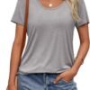 Womens Tops T Shirts Short Sleeve Tees Fashion Trendy Lightweight Basic Soft Casual Summer Outfits Comfy Clothes 2024