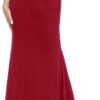 Women's Fold Over High Waisted Floor Length Maxi Flare Skirt with Pockets