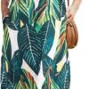 Women Summer Casual Bohemian Maxi Dress V-Neck Sleeveless Flowy Boho Floral Beach Long Dress with Pockets