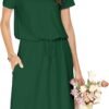 Womens Hide Belly Mid Length Work Casual Dress with Pockets