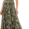 Women’s Floral Smocked Maxi Dress Boho Puff Sleeve Sweetheart A-Line Flowy Long Dresses Y2K Swing Beach Sundress