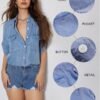 71ZLFhmHg0L._AC_SL1300.jpg Shirts for Women Button Down Tops Spring Fashion Blouses Short Sleeve Loose Fit Jeans Shacket