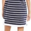 Women's Breton Stripes Sleeveless V-Neck Stretch Cotton Polo Dress