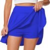 Women's Casual Basic Versatile Flared Pleated Mini Skater Skirt with Shorts