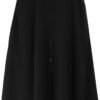 Womens High Waisted A Line Pleated Midi Skirt Button Front Skirts with Pocket