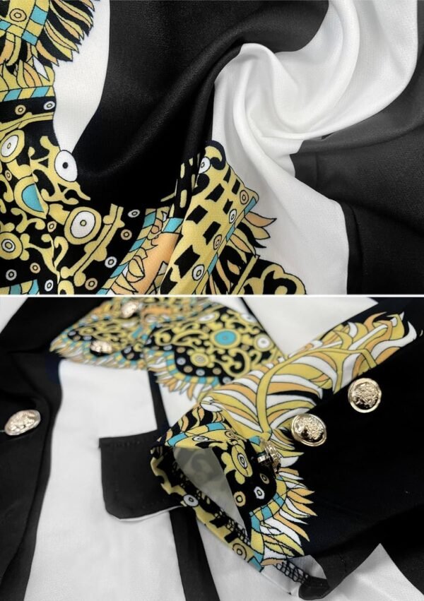 71amZHjJ8zL._AC_SL1500.jpg Women's Casual Blazer with Front Opening, Long Sleeves, Double-Breasted Design, Vintage Printed Plaid, Slim Fit Women's Blazer