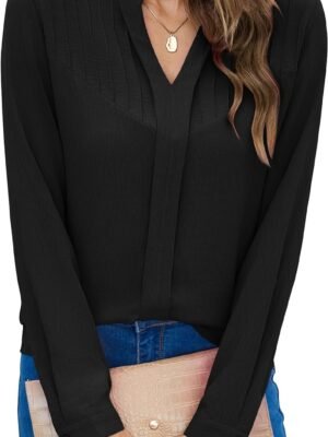 Women's Dressy Casual Tops Business Long Sleeve Shirts Work Blouses Fall Clothes 2023