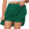 Women's Casual Basic Versatile Flared Pleated Mini Skater Skirt with Shorts
