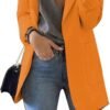 Women's Business Casual Outfits Open Front Long Sleeve Lapel Fashion Lightweight Solid Color Blazers with Pockets