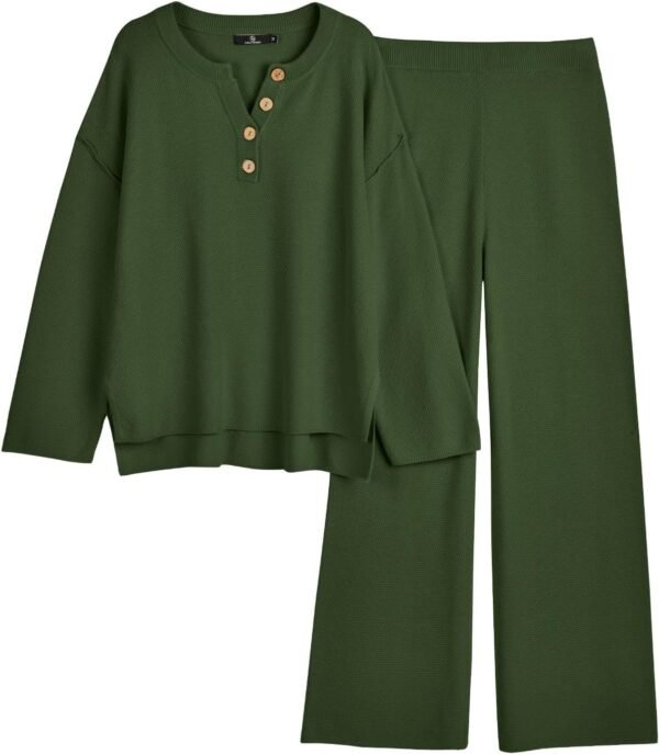 Trendy 2 Piece Outfits Oversized Slouchy 2022 Winter Matching Lounge Sets Cozy Knit Loungewear Sweater Sets