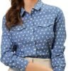 71eHw8T3hcL._AC_SL1500.jpg Women's Button Down Long Sleeve Point Collar Chambray Poplin Shirt