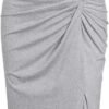 Women’s 2 Pieces Skirt with Crop Tank, High-Slit Twist Skirt Set Bodycon Dress for Party Club Nightout Cocktail