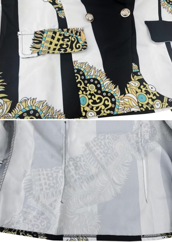 71enoXbpukL._AC_SL1500.jpg Women's Casual Blazer with Front Opening, Long Sleeves, Double-Breasted Design, Vintage Printed Plaid, Slim Fit Women's Blazer