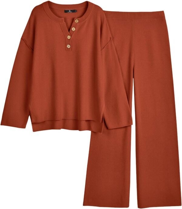 Trendy 2 Piece Outfits Oversized Slouchy 2022 Winter Matching Lounge Sets Cozy Knit Loungewear Sweater Sets