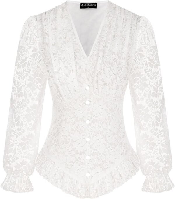 Scarlet Darkness Women's Medieval Shirt with Lace Gothic Shirt