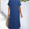 Womens Dress Summer Casual Short Sleeve Button Down Shirt Dress Beach Cover Up Dress with Pockets