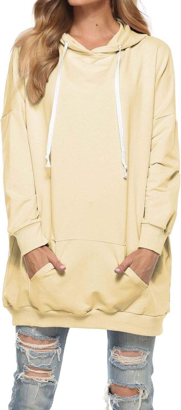 Womens Oversized Hoodie Extra Long Hooded Tunic Sweatshirt with Pockets