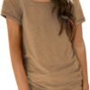 Womens Tops Casual Spring Summer Tshirts 2024 Short Sleeve Square Neck Basic Tee Outfits