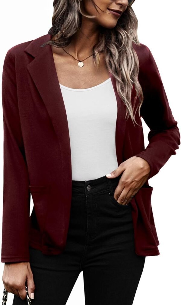 71gIkaSeabL._AC_SL1500.jpg Womens Casual Work Office Blazer Open Front Long Sleeve Cardigan Jacket
