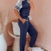 Lounge Sets For Women Two Piece Outfits Loungewear Short Sleeve Crewneck Jogger Pajama Set and Sweatpants Tracksuit
