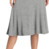 Women's Ruched Waist Stretchy Flared Yoga Skirt High Waist Midi Skirt for Women