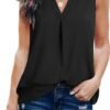 Women's Summer Tank Blouse Casual V Neck Sleeveless Tunic Top Shirt