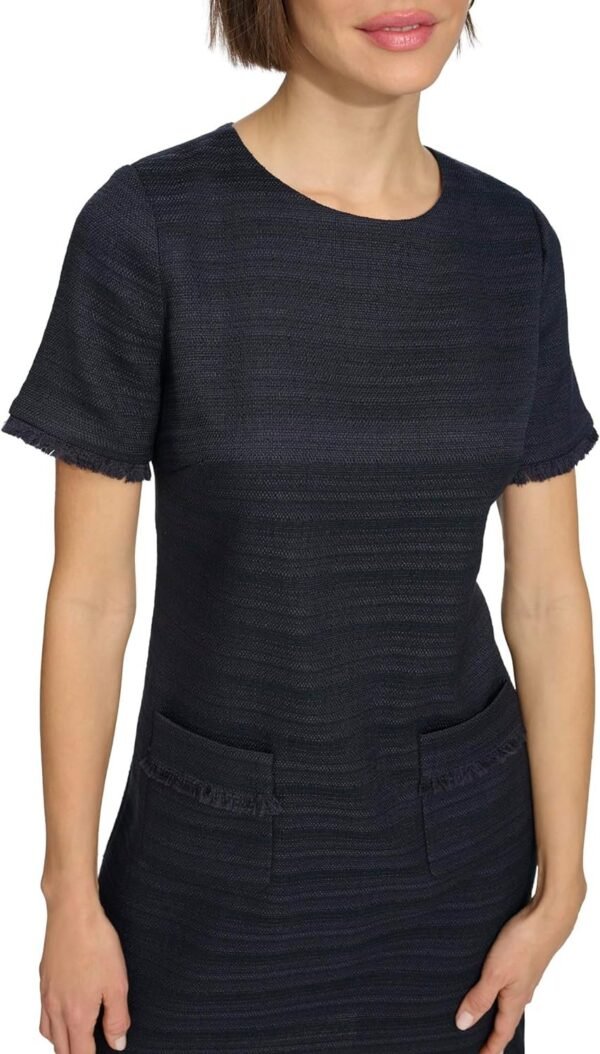 Women's Fringe Detail Hopsack Fabric Dress