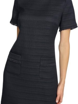 Women's Fringe Detail Hopsack Fabric Dress