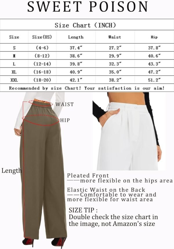 71kCjUdepoL._AC_SL1500.jpg Women's Wide Leg Pants High Elastic Waisted Long Straight Casual Pant Fashion Loose Trousers