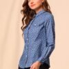 71kIhY6FhFL._AC_SL1500.jpg Women's Button Down Long Sleeve Point Collar Chambray Poplin Shirt