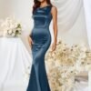 Women's 30s Brief Elegant Mermaid Sleeveless Gowns Formal Evening Dress