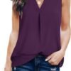 Women's Summer Tank Blouse Casual V Neck Sleeveless Tunic Top Shirt