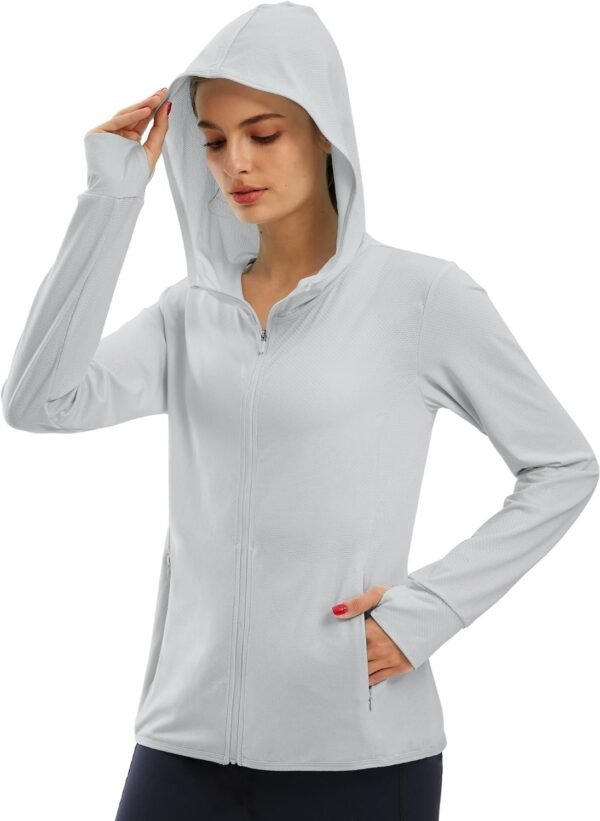 Women's Full Zip UPF 50+ Sun Protection Hoodie Jacket Long Sleeve Sun Shirt Hiking Outdoor Performance with Pockets