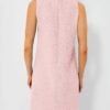 Women's Tweed Jackie Dress Crew Neck Sleeveless Elegant Vintage Button Bodycon A-line Mini Dresses