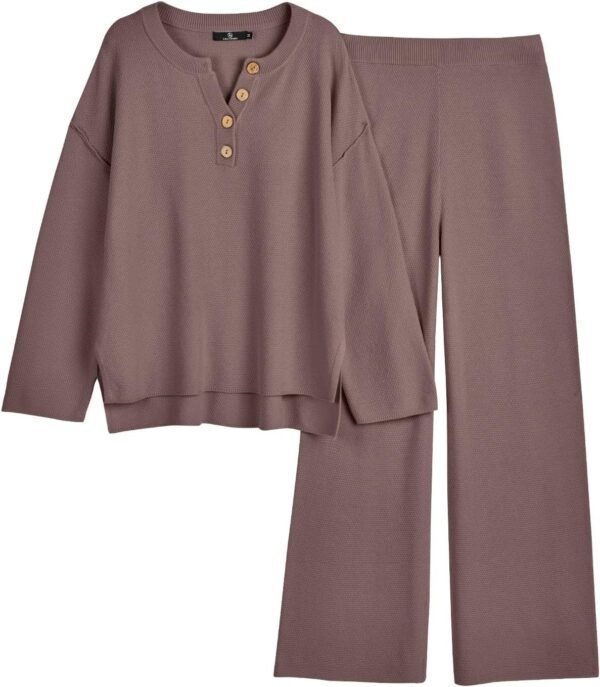 Trendy 2 Piece Outfits Oversized Slouchy 2022 Winter Matching Lounge Sets Cozy Knit Loungewear Sweater Sets