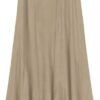 Women's Vintage Elastic Waist A-Line Long Midi Skirt
