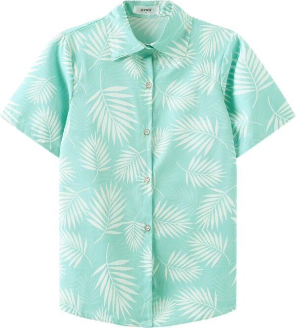 Women’s Button Down Hawaiian Shirt Casual Fashion Shirts Summer Blouses
