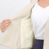 Women's Crop Collarless Blazers Suit Zip Decor Work Office Jackets Blazer