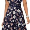 Women's Vintage Ruffle Floral Flared A Line Swing Casual Cocktail Party Dresses