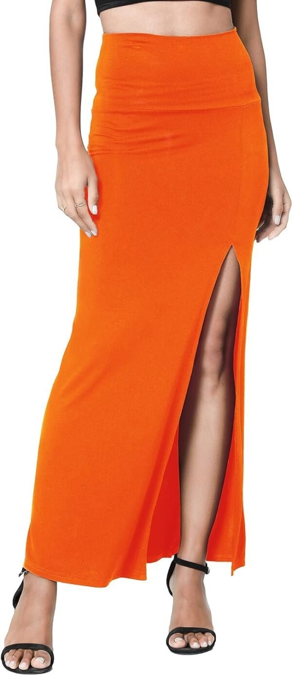 Women's Vintage High Waist Bodycon Split Maxi Skirt