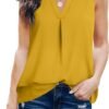 Women's Summer Tank Blouse Casual V Neck Sleeveless Tunic Top Shirt