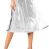 Women's Casual Ruched Stretchy High Waist A-Line Skirt Pleated Flared Midi Skirt