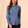 71slUGyntuL._AC_SL1500.jpg Women's Button Down Long Sleeve Point Collar Chambray Poplin Shirt