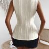Women's Sleeveless Mock Neck Textured Tank Top